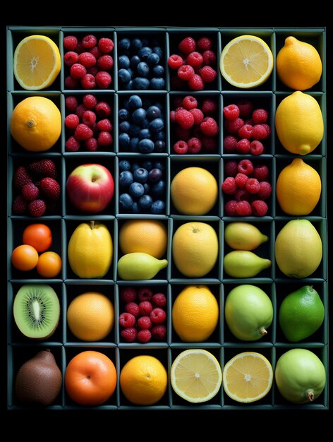 Foto con jugosas frutas panorámicas