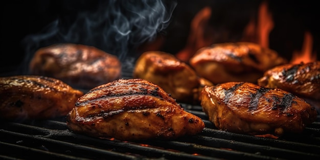 Jugoso Pollo A La Parrilla A La Barbacoa