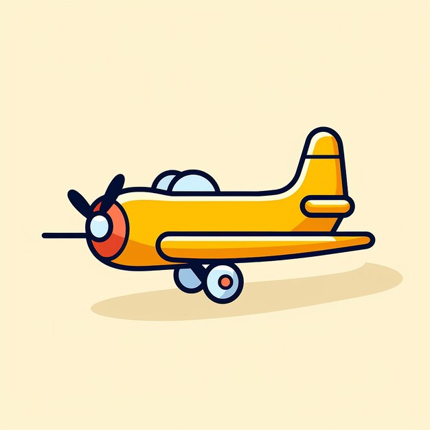 Juguete_avión_aislado_línea_moderna_icono_vector