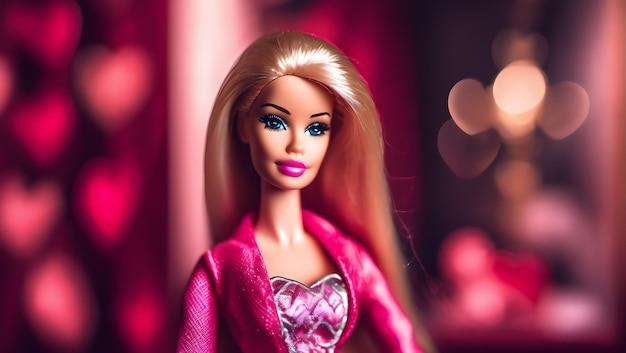 juguete Barbie en el Día de San Valentín