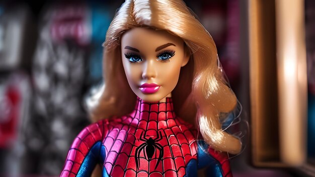 Juguete Barbie en el Hombre Araña