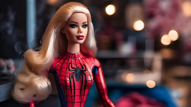 Juguete Barbie en el Hombre Araña