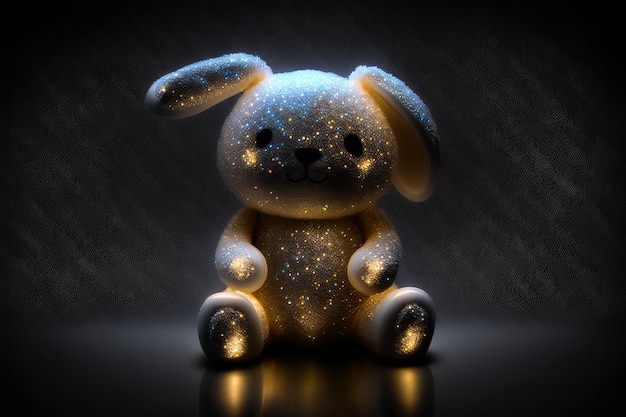 Juguete de conejito de Pascua brillante AI Generative