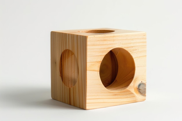 Juguete de cubo de madera ecológico para niños pequeños promueve el desarrollo de habilidades