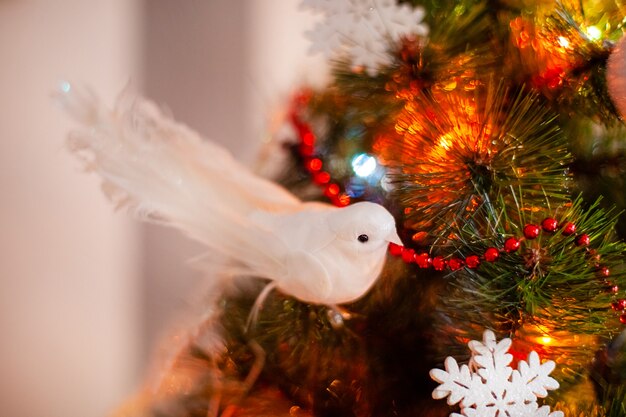 Juguete para la decoración de arbol de navidad, luces y bokke.