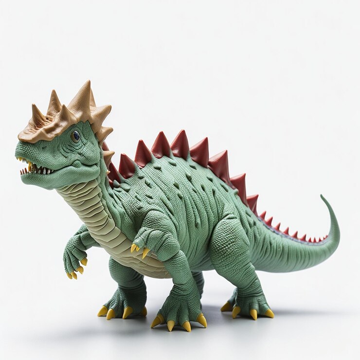 Juguete de dinosaurio aislado en fondo blanco