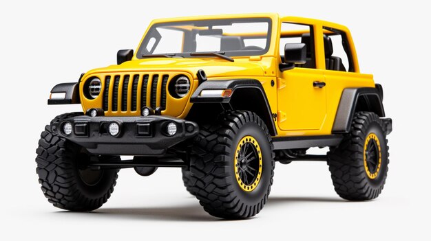 Foto juguete jeep wrangler wrs rc en el estilo de amarillo oscuro ai generativo