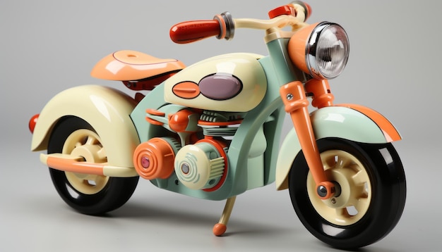 Foto juguete de madera de motor para niños colores apagados diseño simple