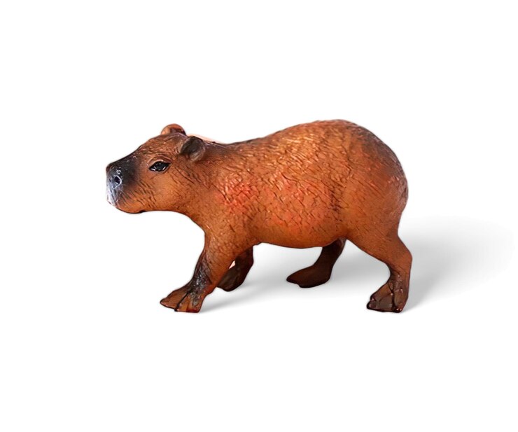 Foto juguete de plástico de animal capybara con aislado en blanco