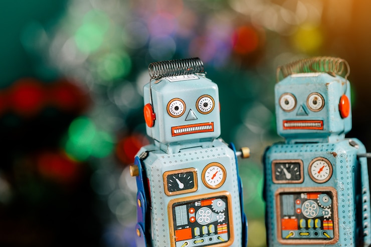 Foto juguete retro estaño robot