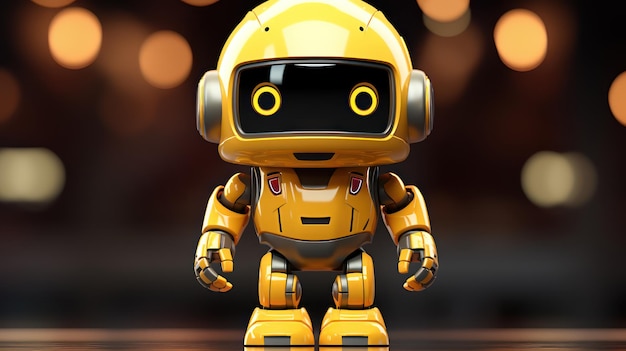 juguete de robot amarillo y negro en un con fondo UHD papel tapiz