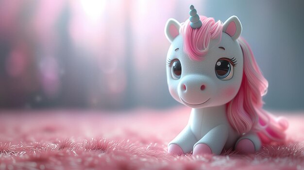 Foto juguete de unicornio de primer plano ia generativa