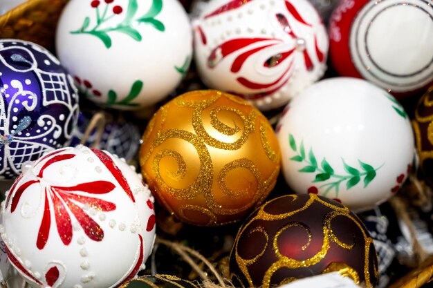 Juguetes de Año Nuevo Decora el árbol de Navidad con juguetes Decoración de Año Novo