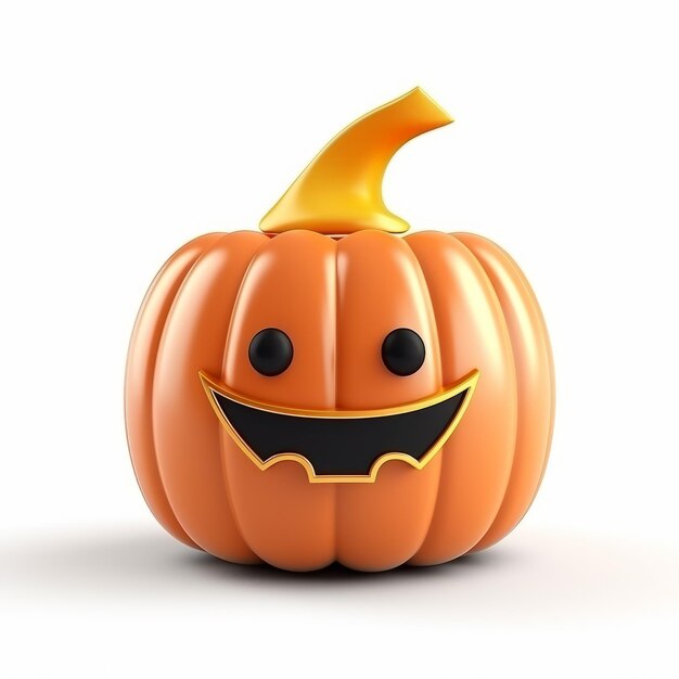 La juguetona sonrisa de la calabaza de Halloween Modelo 3D elegante y delgado