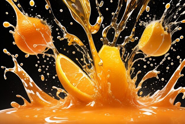 Foto juicy citrus splash vector set para desenhos frescos vibrant citrus juice splashes vector set para pac