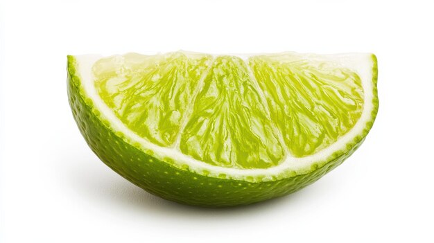 Juicy Lime Wedge en un fondo blanco