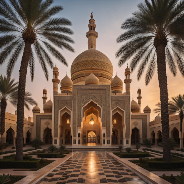 Jummah Mubarak schöne Moschee Masjid Koran und Tasbih