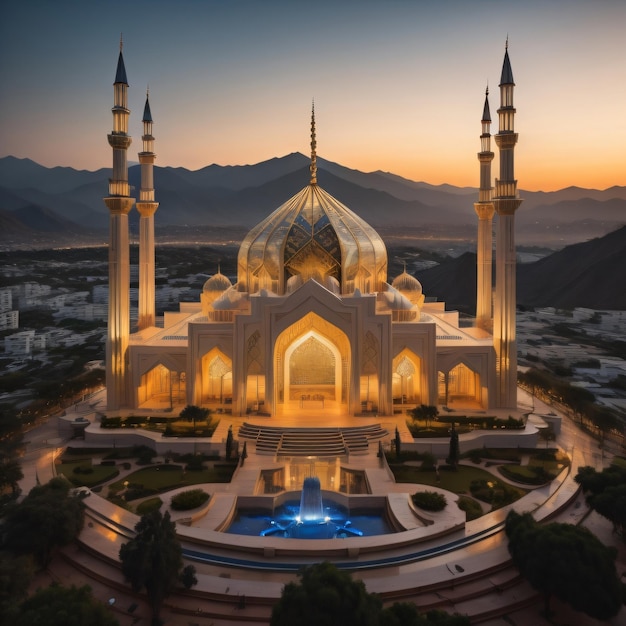 Foto jummah mubarak wunderschöne moschee und koran