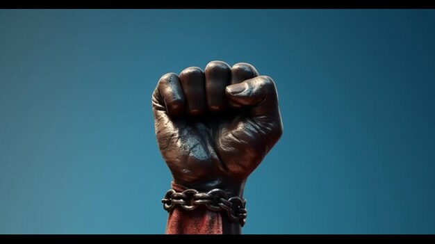 Juneteenth_Emancipation_Day_Fist_raise_up_break IA generativa