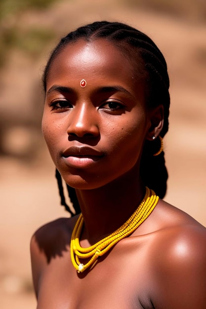 Junge äthiopische Frau Ein auffallendes Porträt afrikanischer Schönheit und Kultur Afro-Schönheit