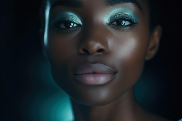 Junge afroamerikanische Frau mit schöner Gesichtshaut