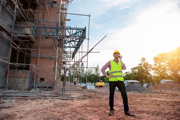 Junge Architekten auf Baustellen