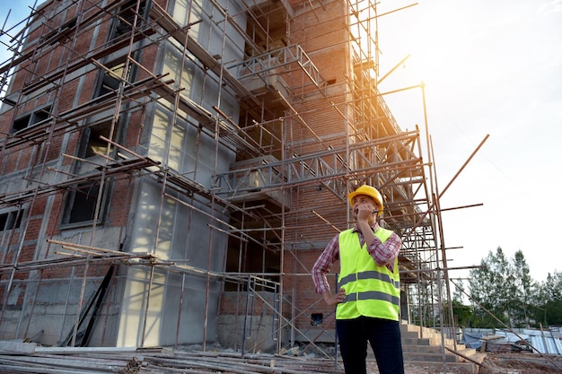 Junge Architekten auf Baustellen