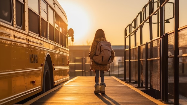 Junge auf dem Weg zur Schule zurück zur Schule