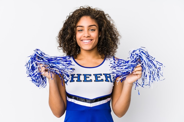 Foto junge cheerleaderfrauenaufstellung