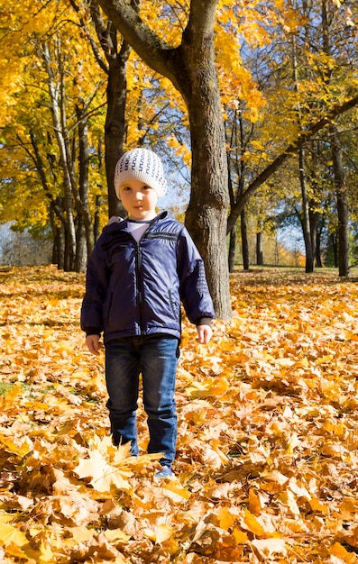 Junge, der im Park geht