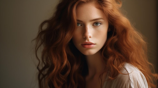 junge erwachsene Frau mit braunen Haaren strahlt Selbstvertrauen aus