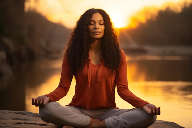 Junge Erwachsene genießen Yoga in der Natur