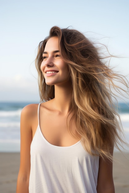 Junge Frau am Strand