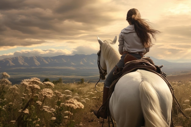 Junge Frau auf einem Pferd