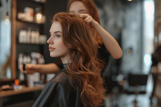 Junge Frau beim Friseur