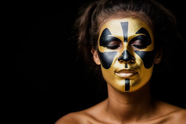 Junge Frau im goldenen Make-up