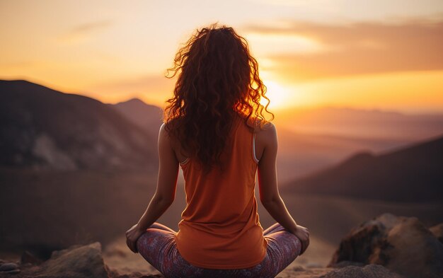 Junge Frau macht bei Sonnenuntergang im Freien Yoga-Übungen