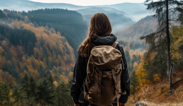 Junge Frau wandert in den Bergen