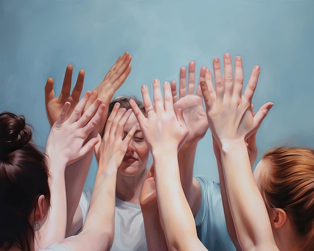 Foto junge freunde klatschen in die hände