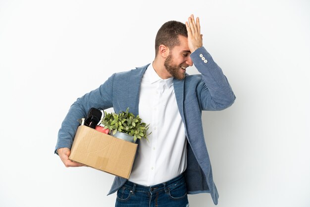 Junge Lieferung über isoliertem Hintergrund