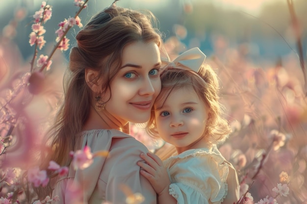 Junge schöne Mutter hat Spaß mit ihrer Tochter