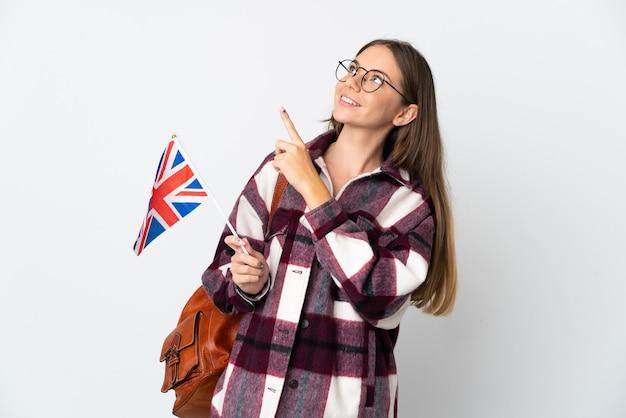 Junge Studentenperson über isoliertem Hintergrund