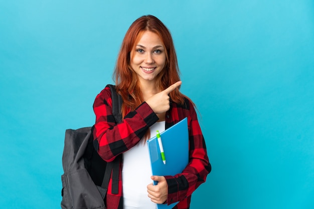 Junge Studentenperson über isoliertem Hintergrund