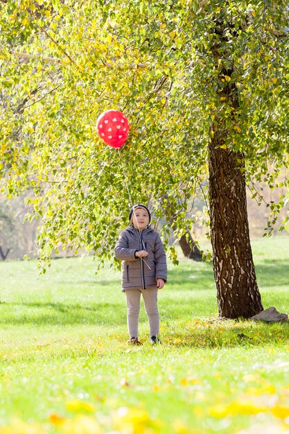 Junge während eines Spaziergangs im Park