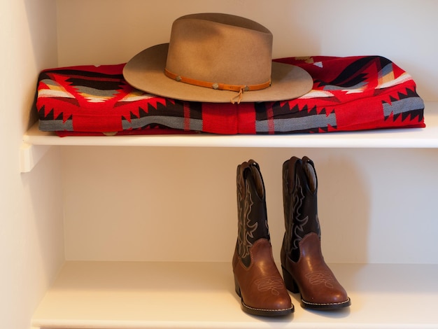 Jungenschrank mit Westernstiefeln.