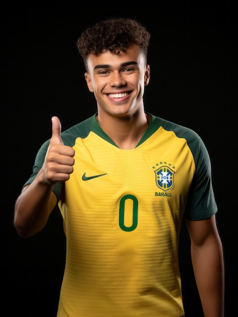 Foto junger brasilianischer mann in sportkleidung, deutlich aktiv und voller energie