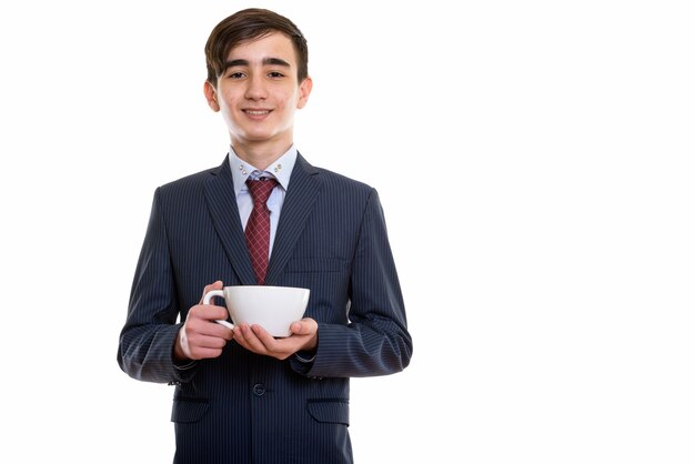 junger glücklicher persischer Teenager-Geschäftsmann
