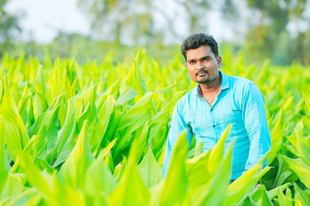junger indischer Bauer am Feld