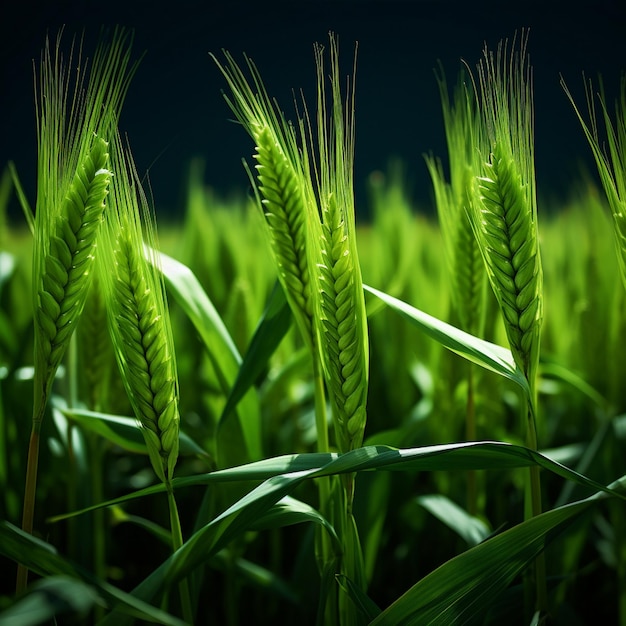 Junger Mais auf einem grünen Feld