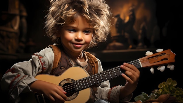 Foto junger musiker mit gitarre